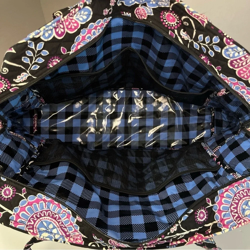 Vera Bradley Stroll Around Baby Diaper Bag “Alpine Floral” Pink Blue Black Md